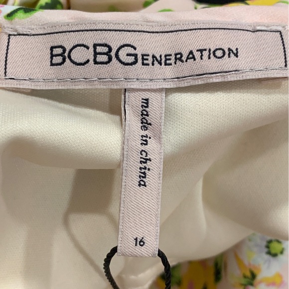 BCBGeneration Womens Ruched Wrap Mini Dress English Rose Floral Print Size 16 - Picture 14 of 16